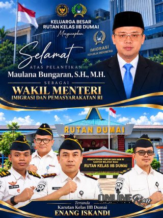 Maulana Bungaran Dilantik Jadi Wamen Imipas, Keluarga Besar Rutan Dumai Beri Ucapan Selamat